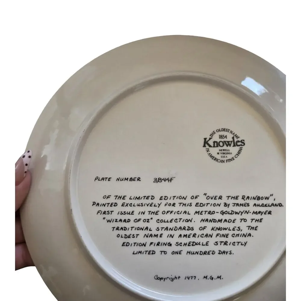 Knowles Wizard of Oz 'Over the Rainbow' Collector Plate by James Auckland